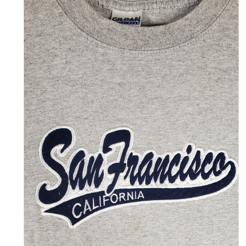 Gildan‎ San Francisco California Graphic T Shirt Mens Medium Gray Heavy Cotton